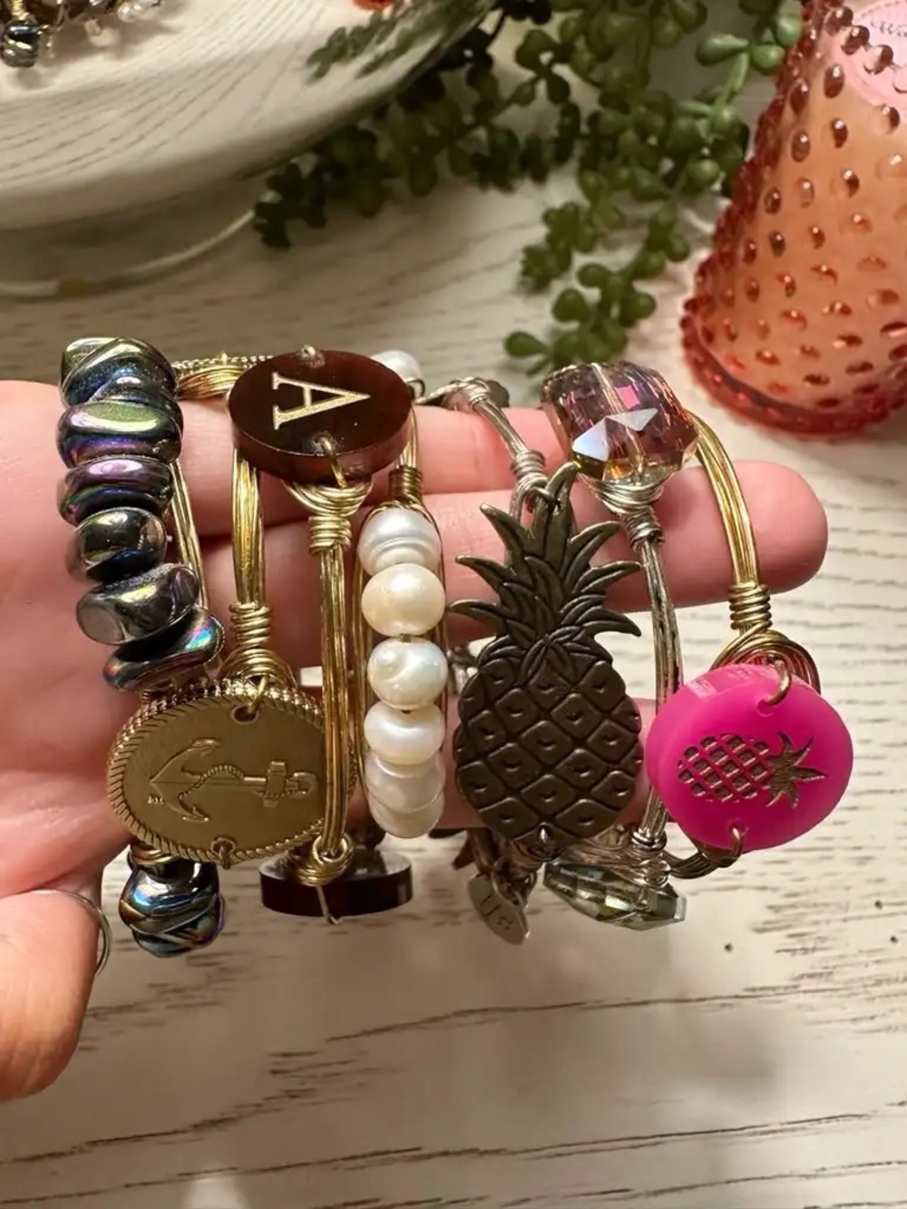 (7) Bourbon and Bowties Wire Bracelets